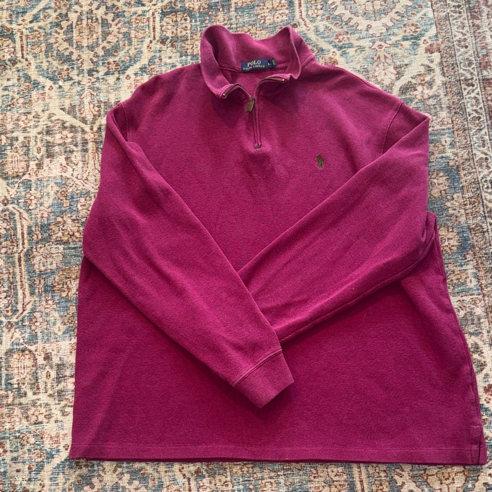 Polo Ralph Lauren Maroon 1/4 zip Pullover men’s size XXL Classic, Preppy